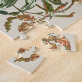  Art Nouveau, Cockato Bird, Orchid Flowers Legpuzzel (Zijkant)