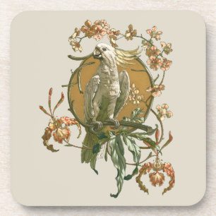 Art Nouveau, Cockato Bird, Orchid Flowers Onderzetter
