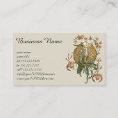  Art Nouveau, Cockato Bird, Orchid Flowers Visitekaartje (Voorkant)