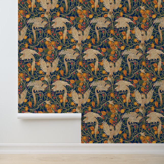 Art Nouveau Cockatoenpattern van Walter Crane Behang (Applicatie)