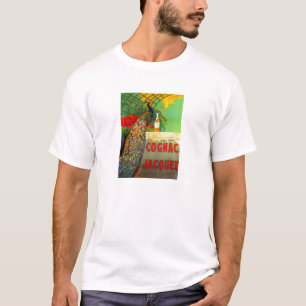 Art Nouveau Cognac Ad met Peacock T-shirt