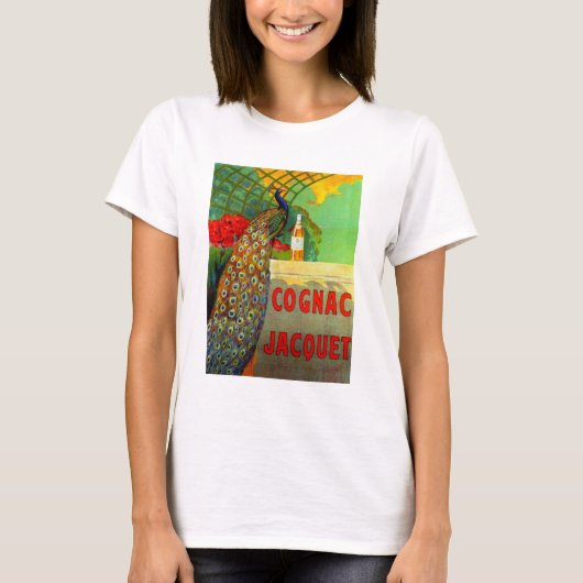 Art Nouveau Cognac Ad met Peacock T-shirt (Voorkant)