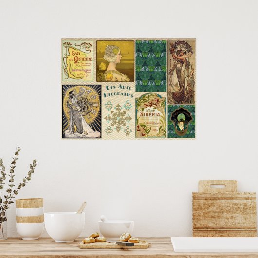 Art Nouveau collage Poster (Keuken)