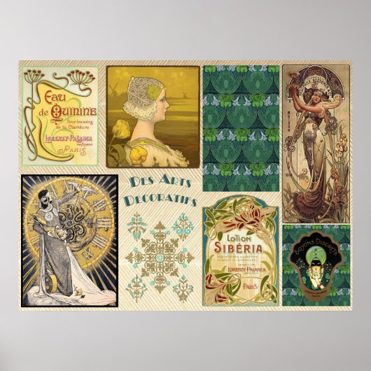 Art Nouveau collage Poster (Voorkant)