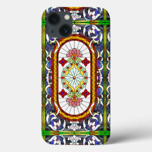 Art Nouveau Colorful Tiffany-Glas in lood iPhone 13 Hoesje