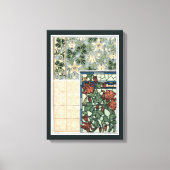 Art Nouveau, Columbine Aquilegia Flowers Canvas Afdruk (Voorkant)