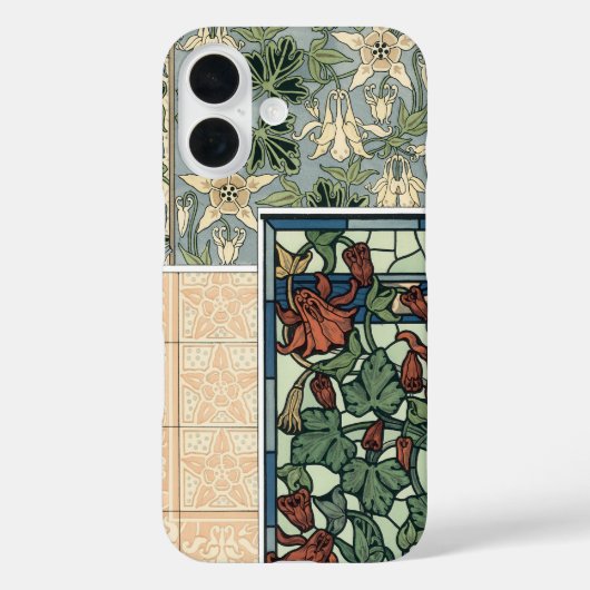 Art Nouveau, Columbine Aquilegia Flowers Case-Mate iPhone Case (Achterkant)