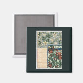 Art Nouveau, Columbine Aquilegia Flowers Magneet (Voorkant / Achterkant)