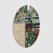  Art Nouveau, Columbine Aquilegia Flowers Ornament (voorkant)