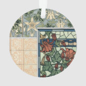  Art Nouveau, Columbine Aquilegia Flowers Ornament (achterkant)