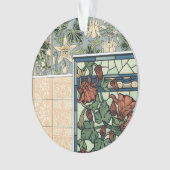  Art Nouveau, Columbine Aquilegia Flowers Ornament (voorkant)