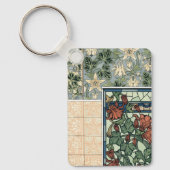 Art Nouveau, Columbine Aquilegia Flowers Sleutelhanger (Voorkant)