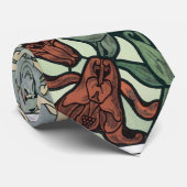 Art Nouveau, Columbine Aquilegia Flowers Stropdas (Opgerold)