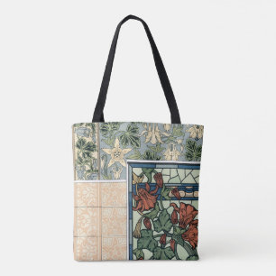  Art Nouveau, Columbine Aquilegia Flowers Tote Bag