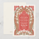 Art Nouveau Columbine Delicacy Wedding Kaart (Voorkant / Achterkant)