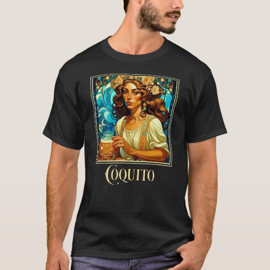 Art Nouveau Coquito T-shirt (Voorkant)