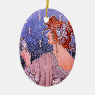Art Nouveau Corset Advertisement Keramisch Ornament