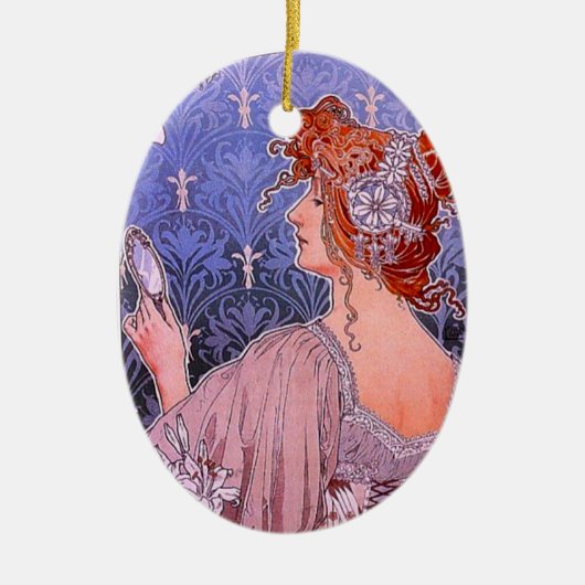 Art Nouveau Corset Advertisement Keramisch Ornament (Voorkant)