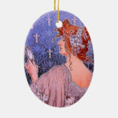 Art Nouveau Corset Advertisement Keramisch Ornament (Achterkant)