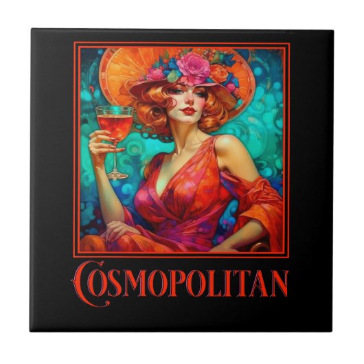 Art Nouveau Cosmopolitan Tegeltje (Voorkant)