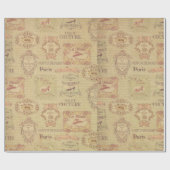 Art Nouveau  Couture Art Deco Parijs Frans Cadeaupapier (Vlak)