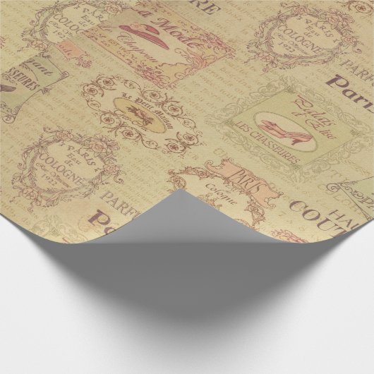 Art Nouveau  Couture Art Deco Parijs Frans Cadeaupapier (Hoek)