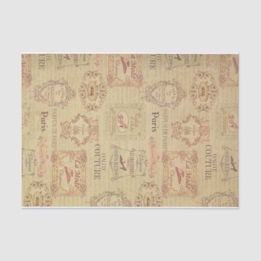 Art Nouveau  Couture Art Deco Parijs Frans Tissuepapier (Voorkant)