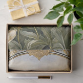 Art Nouveau Cream Bloemenblauw n Goud Ephemera 2A Tissuepapier (Geschenk)