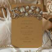 Art Nouveau Cream Elegance Bruiloft Kaart