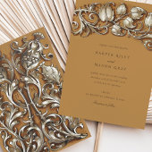 Art Nouveau Cream Elegance Bruiloft Kaart