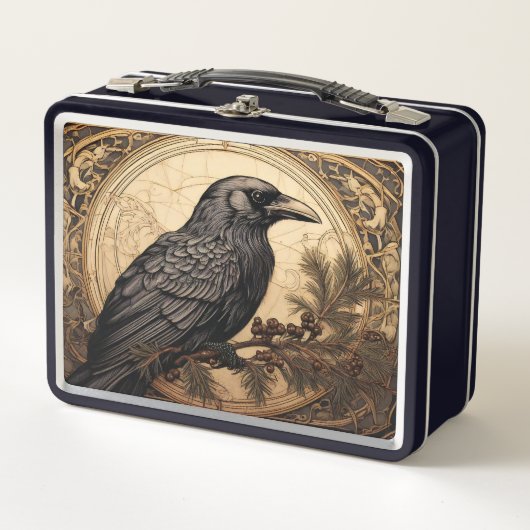 Art Nouveau Crow Lunchbox (Voorkant)