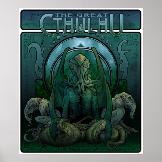 Art Nouveau Cthulhu Poster (Voorkant)