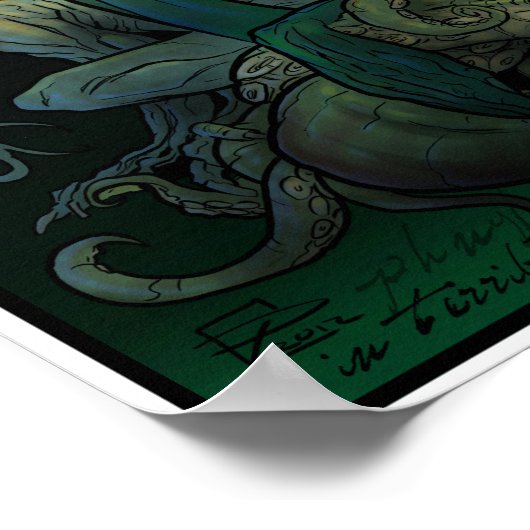 Art Nouveau Cthulhu Poster (Hoek)