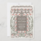 Art Nouveau Cyclamen Elegance bruiloft Kaart (Voorkant)