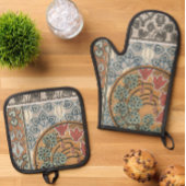 Art nouveau Cyclamen floral Eugene Grasset elegant Ovenwant & Pannenlap Set