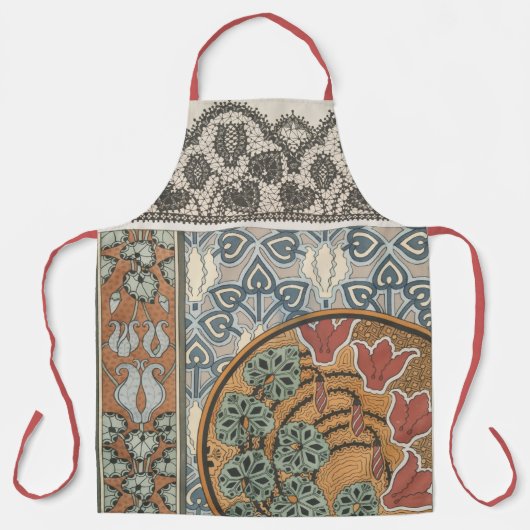 Art nouveau Cyclamen floral Eugene Grasset elegant Schort (Voorkant)