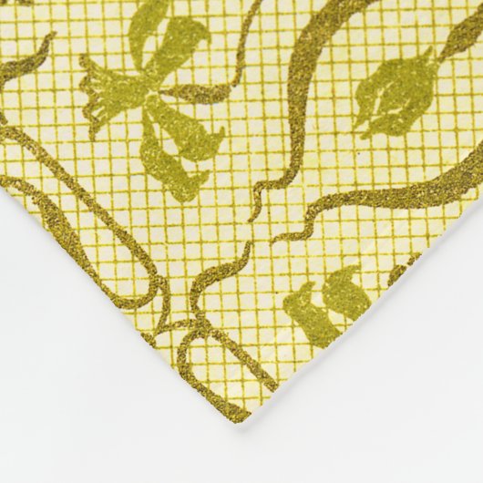 Art Nouveau Daffodil  Patroon Fleece Deken (Hoek)