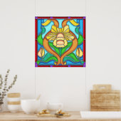 Art Nouveau Daffodil Stain Lijst Poster (Keuken)