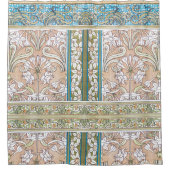 Art nouveau daffodil Verneui textiel bloemenkunst Douchegordijn (Voorkant)