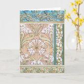 Art nouveau daffodil Verneui textiel bloemenkunst Kaart (Gele Bloem)