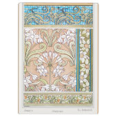 Art nouveau daffodil Verneui textiel bloemenkunst Klembord (Achterkant)