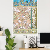 Art nouveau daffodil Verneui textiel bloemenkunst Poster (Thuiskantoor)