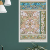 Art nouveau daffodil Verneui textiel bloemenkunst Poster