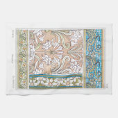 Art nouveau daffodil Verneui textiel bloemenkunst Theedoek (Horizontaal)