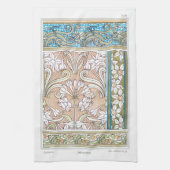 Art nouveau daffodil Verneui textiel bloemenkunst Theedoek (Verticaal)