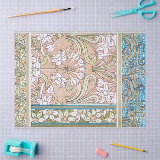 Art nouveau daffodil Verneui textiel bloemenkunst Tissuepapier (Craft)