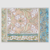 Art nouveau daffodil Verneui textiel bloemenkunst Tissuepapier (Voorkant)