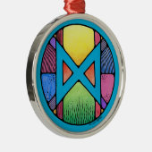 Art Nouveau Dagaz Rune of Awakening Metalen Ornament (Rechts)