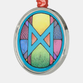 Art Nouveau Dagaz Rune of Awakening Metalen Ornament (Links)