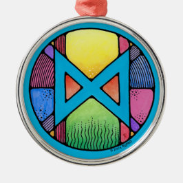 Art Nouveau Dagaz Rune of Awakening Metalen Ornament